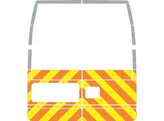 Striping Ford Transit  oud model  H2 Half Chevrons Oranje/Geel/Wit 10 cm