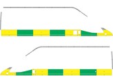Striping Ford Transit L4H3  model vieux  Half Battenburg Vert/Jaune/Blanc  droite gauche  1 porte co