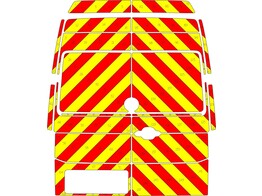 Striping Volkswagen Crafter 2017 H4 - Chevrons Red/Yellow 10cm - without windows