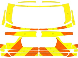Striping BMW X3 2003-2010 Chevrons Geel/Oranje MUG 1-KBN-049