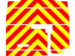 Striping Dhollandia Ladebordwand - Chevrons T7500 Rot/Gelb Klasse III 10 cm - Mercedes Sprinter L3H2