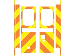 Striping Mercedes Sprinter 2020 Box Body Dulmer Dinaphi Chevrons Orange/Yellow 20 cm
