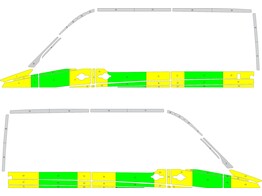 Striping Mercedes Sprinter 2018 L2H2 - Half Battenburg T11500 Vert/Jaune/Blanc  gauche   droite  - A