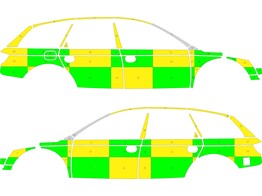 Striping Audi A6 Avant Allroad 2011-2018 MUG Battenburg Green/Yellow/White  left   right  SXG-943 AZ