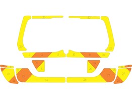 Striping Volvo XC70 2008-2016 Chevrons Orange/Yellow 15 cm NIVELLES