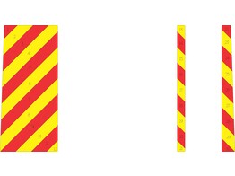 Striping  Mercedes Benz Unimog 1-LAB-087 Chevrons Rood/Geel 10 cm