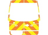 Striping Mercedes Sprinter H2 Chevrons Orange/Jaune 20 cm 2 portes arrieres 270  vitrees et aimants