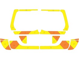 Striping Volvo XC70 2008-2016 Chevrons Orange/Yellow 15 cm YZD-591