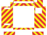 Striping Tankwagen C23 Citerne Mercedes Actros Vanassche Chevrons Rood/Geel 10 cm 1-KXD-670