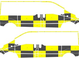 Striping Renault Trafic - Traffic Officer KIT Avery Prismatic Yellow / Oralite Black  left   right 