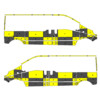 Striping Renault Trafic - Traffic Officer KIT Avery Prismatic Yellow / Oralite Black  left   right 