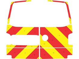 Striping Volkswagen Transporter T6 2016-2021 H1 - Chevrons T7500 Red/Yellow 20 cm - rear doors with