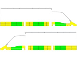 Striping Opel Movano half Battenburg Groen/Geel/Wit  links   rechts  RKV Middelkerke rolluiken V8000