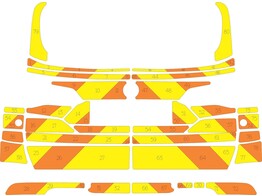 Striping BMW X5 2013-2018 CHU Liege MUG Chevrons Yellow/Orange 15 cm