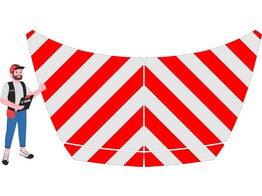 Rood/Wit RA2 10cm V8000 - Mercedes Vito 2018- Motorkap