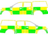 Striping Ford Ranger 4x4 Battenburg Vert/Jaune/Blanc  gauche   droite 
