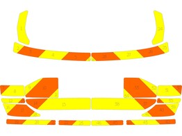 Striping VW T-CROSS SMUR Chevrons Geel Oranje 15 cm