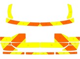Striping VW T-CROSS SMUR Chevrons Geel Oranje 15 cm