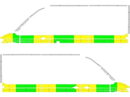 Striping Volkswagen Crafter 2017 L3H3 - Half Battenburg T11500 Green/Yellow/White  left   right  1 s