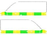 Striping Volkswagen Crafter 2017 L3H3 - Half Battenburg T11500 Grun / Gelb / Wei   links   rechts  1