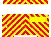 Striping Container Civiele Bescherming rear chevrons Klasse 3 red/yellow 10cm voertuig logistiek nr. 2