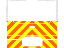 Striping Ford transit Custom Half Chevrons Oranje/Geel/Wit 10 cm kofferklep RKV