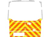 Striping Ford Transit H2 with 2 doors rear chevrons ORANGE/YELLOW/WHITE extra stuk onderaan ASIMEX