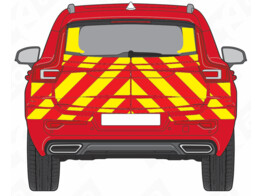 Striping Volvo XC40 2021- Chevrons Rot/Gelb 10 cm