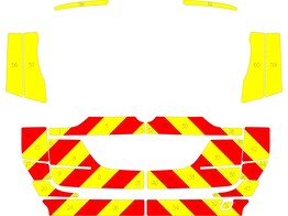 Striping opel zafira Chevrons Red/yellow 10 cm