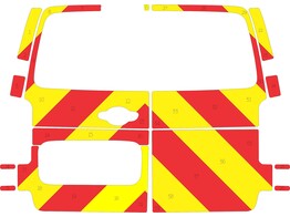 Citroen Jumpy/Opel Vivaro H1 2019- Rear chevrons 20 cm Rood/Geel met ramen
