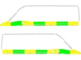 Striping volkswagen crafter 2008 Half Battenburg Green/Yellow/White KIT  links   rechts  schuifdeur rechts zonder magneten