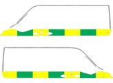 Striping Renault Master 2020 L2H2 Half Battenburg Groen/Geel/Wit  links   rechts  2 schuifdeuren RKV