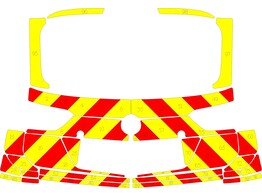 Striping Volkswagen Tiguan 2018 Chevrons Rood/Geel 10 cm Hesbaye