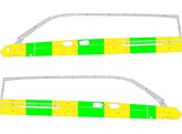 Striping Mercedes Vito XL - Half Battenburg T11500 Groen/Geel/Wit KIT  links   rechts  2 schuifdeuren