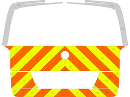 Striping Mercedes Vito - Half Chevrons  under windows  T11500 Orange/Yellow/White 10 cm