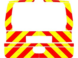 Striping Volkswagen Caddy 2021 - Chevrons T7500 Red/Yellow 10 cm - trunk lid with window