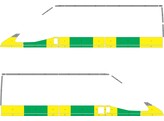 Striping Ford Transit  model vieux  Half Battenburg Vert/Jaune/Blanc  droite gauche  1 porte couliss