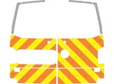 Striping Volkswagen T6 2016 Chevrons Avery Prismatic Orange/Jaune 10 cm portes 270  vitrees/essuie-g