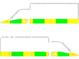 Striping Mercedes Sprinter Box Body half Battenburg Green/Yellow/White  left   right  RKV Berlaar