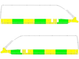 Striping Citroen Jumper/Peugeot Boxer L3H2 2006- Half Battenburg Groen/Geel/Wit  links   rechts  2 s
