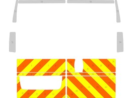 Striping Citroen Jumper/Peugeot Boxer H2 2006- Half Chevrons  under windows  Orange/Yellow/White 10
