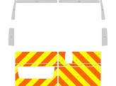 Striping Citroen Jumper/Peugeot Boxer H2 2006- Half Chevrons  sous les fenetres  Orange/Jaune/Blanc