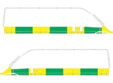 Striping Citroen Jumper/peugeot boxer L3H2 Half Battenburg Groen/Geel/Wit  links   rechts  1 schuifdeur RKV Lille