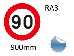 Self-adhesive Traffix Sign C43 90km/h Class III 900mm