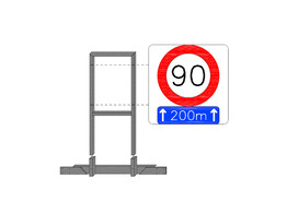 Structure Support C43/Panneau indicateur bleu