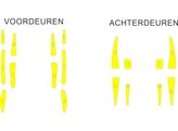 Striping Toyota Hilux 2015 - Bandes a l interieur des portes T11513 Jaune