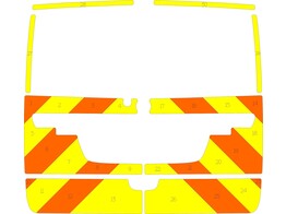 Striping Mercedes Vito 2008 - Chevrons T11500 Orange/Yellow 15 cm tailgate with window