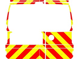 Striping Volkswagen Caddy 2021 - Chevrons T11500 Rot/Gelb 10 cm - mit Turen und Fenster