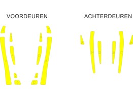 Striping Toyota Highlander stroken op maat binnenkant deuren/kofferklep Avery Prismatic T11513 GEEL