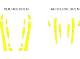 Striping Toyota Highlander stroken op maat binnenkant deuren/kofferklep Avery Prismatic T11513 GEEL